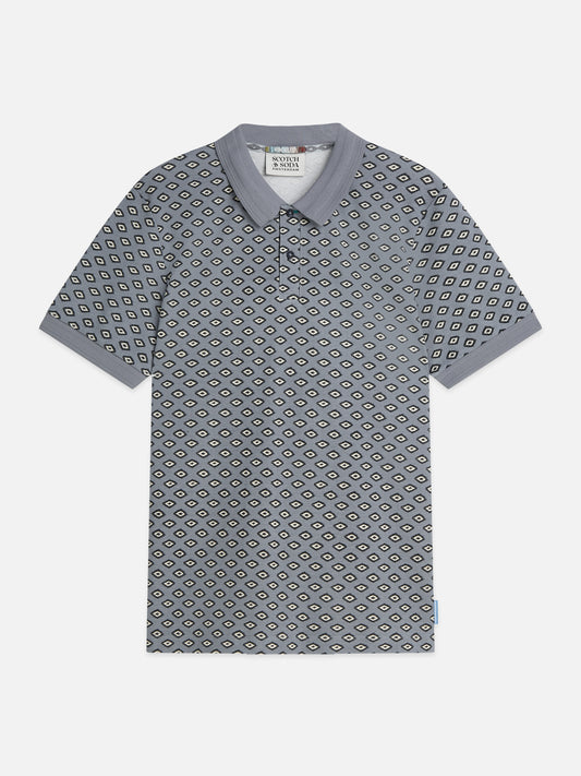 White Smoke חולצת פולו לגברים Micro-Printed SCOTCH & SODA