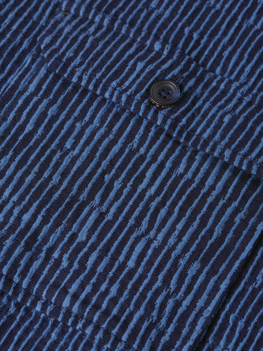 Dark Slate Gray ג'קט ז'קארד לגברים Jacquard Stripe Overshirt SCOTCH & SODA