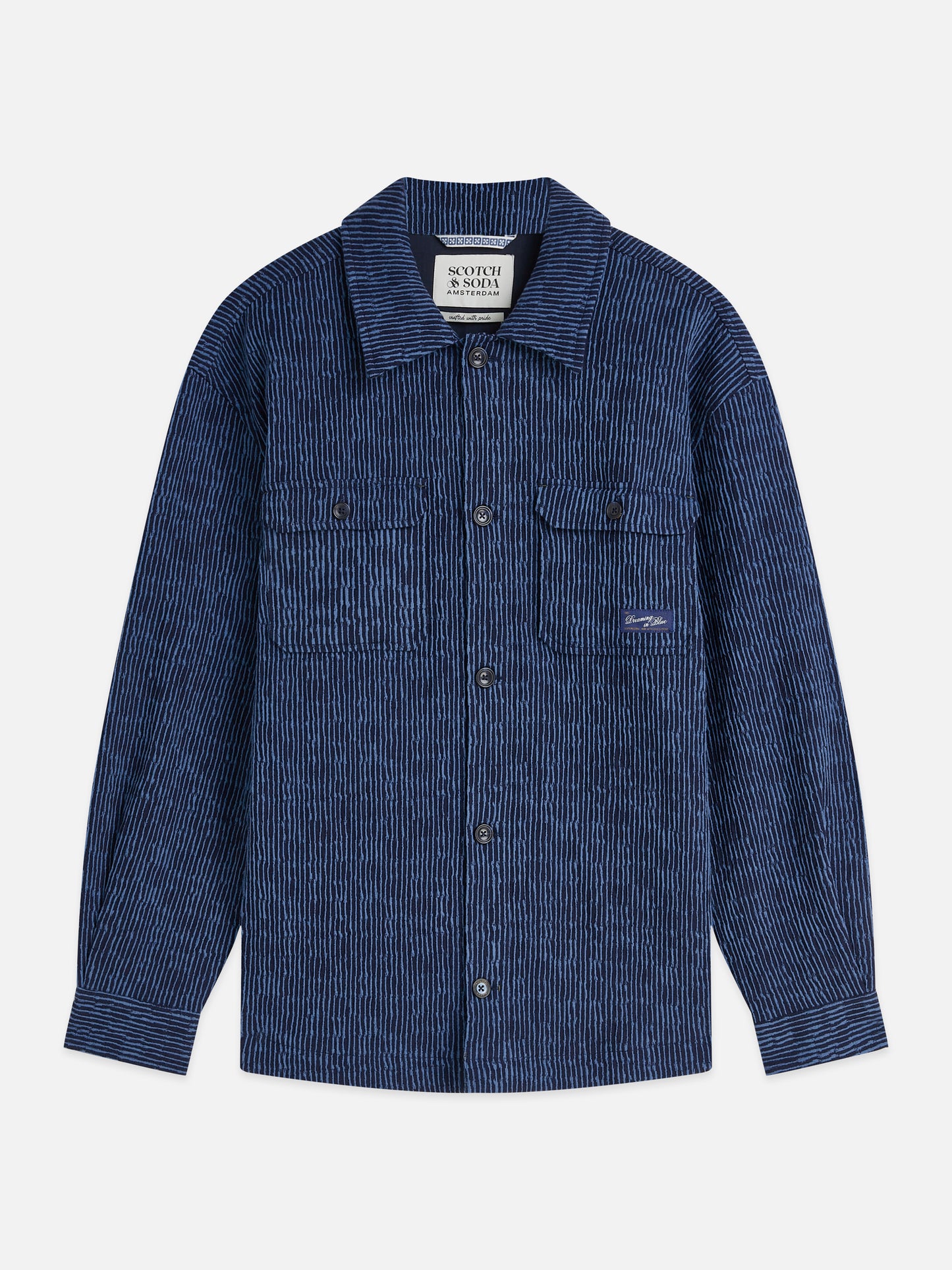 Dark Slate Gray ג'קט ז'קארד לגברים Jacquard Stripe Overshirt SCOTCH & SODA