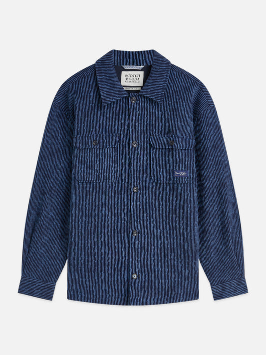Dark Slate Gray ג'קט ז'קארד לגברים Jacquard Stripe Overshirt SCOTCH & SODA