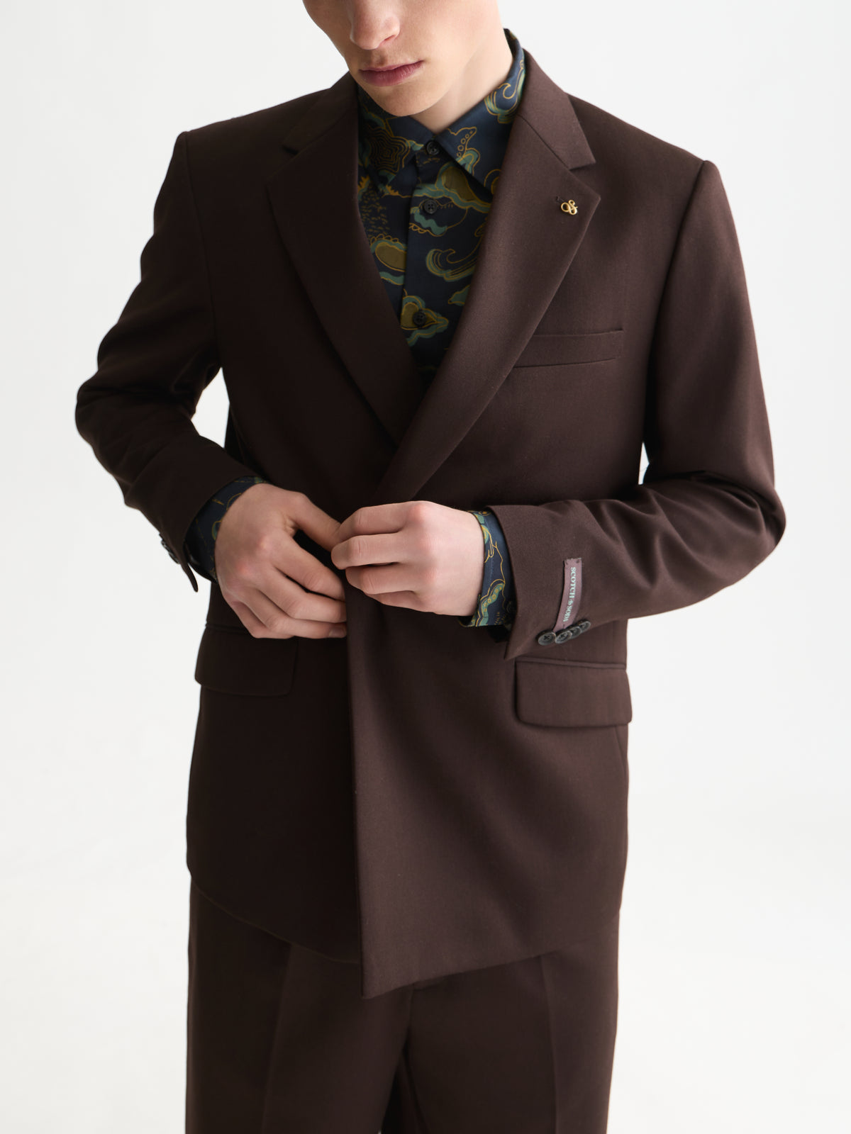 בלייזר לגברים Double-Breasted Wool-Blend