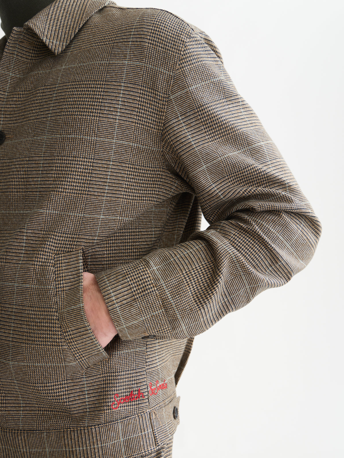 ג'קט משובץ לגברים Tailored Checked Blouson