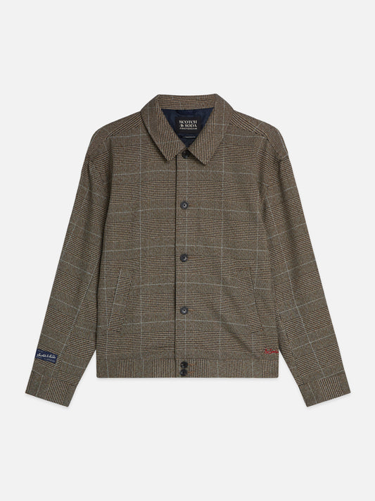 Dark Olive Green ג'קט משובץ לגברים Tailored Checked Blouson SCOTCH & SODA