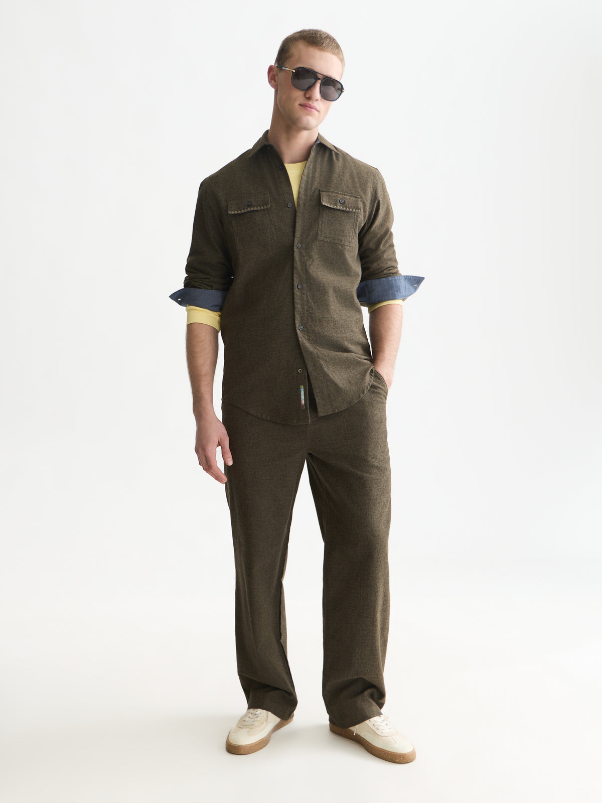 White Smoke מכנסיים ארוכים לגברים Otis Melange SCOTCH & SODA