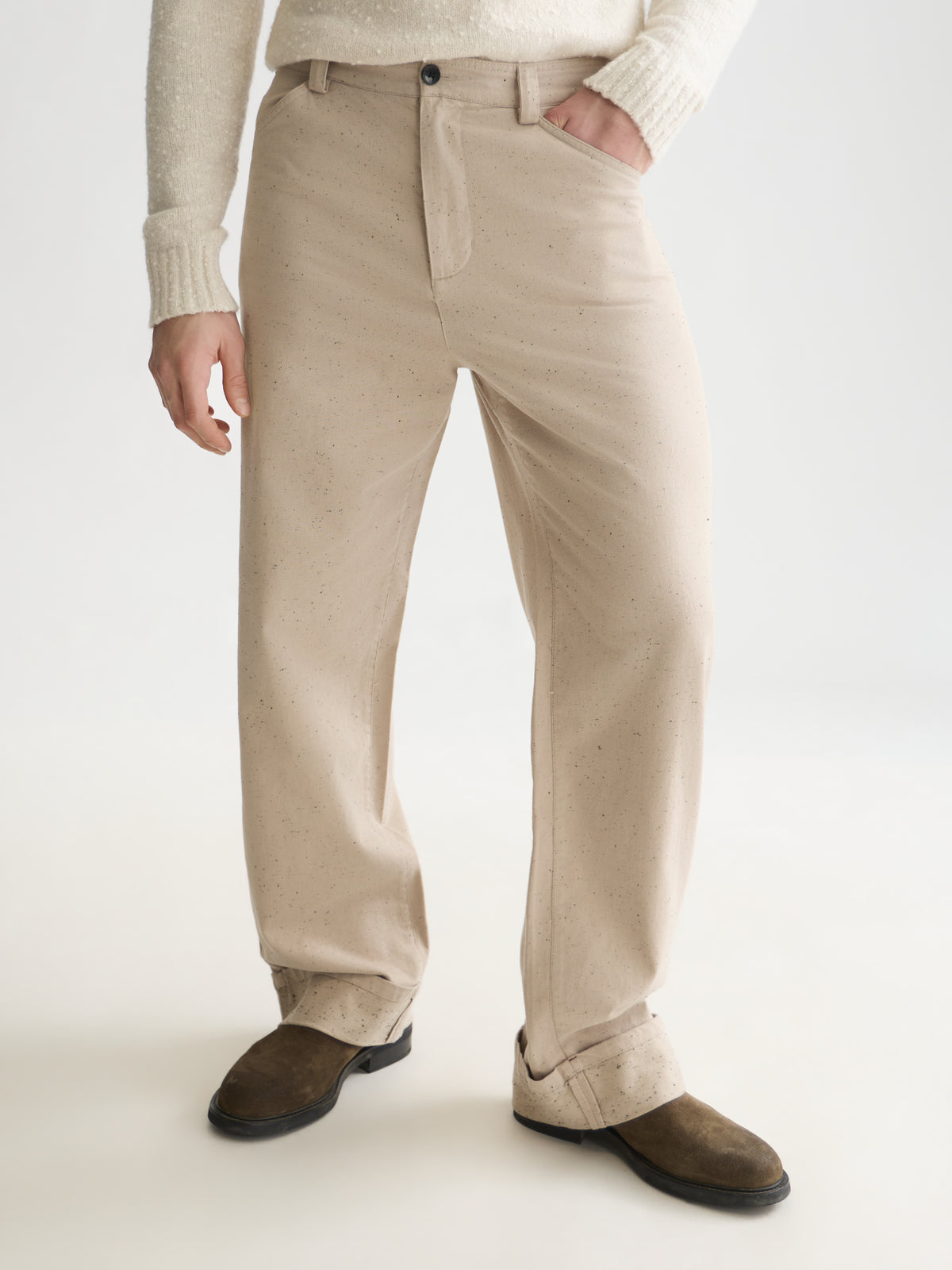 Lavender מכנסיים ארוכים לגברים Speckled Cotton-Blend SCOTCH & SODA