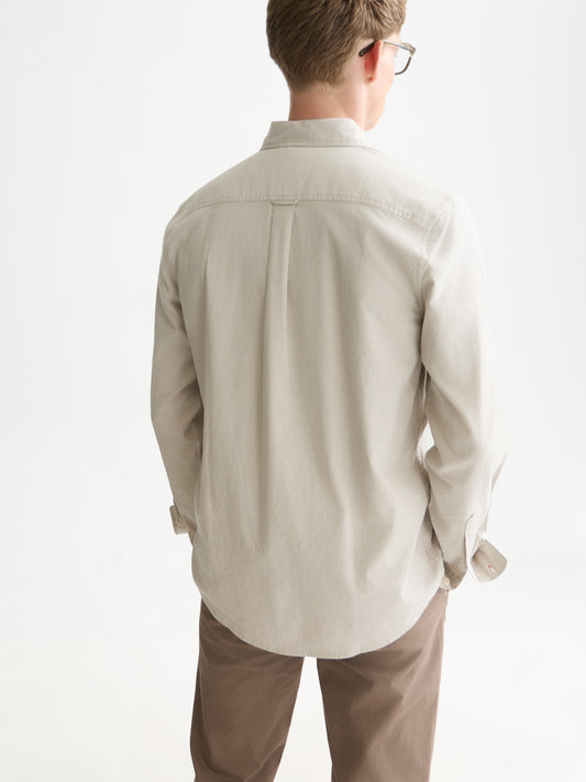 White Smoke חולצה מכופתרת אוקספורד לגברים Seasonal Core Solid SCOTCH & SODA