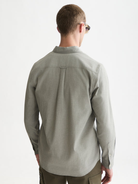 White Smoke חולצה מכופתרת אוקספורד לגברים Seasonal Core Solid SCOTCH & SODA