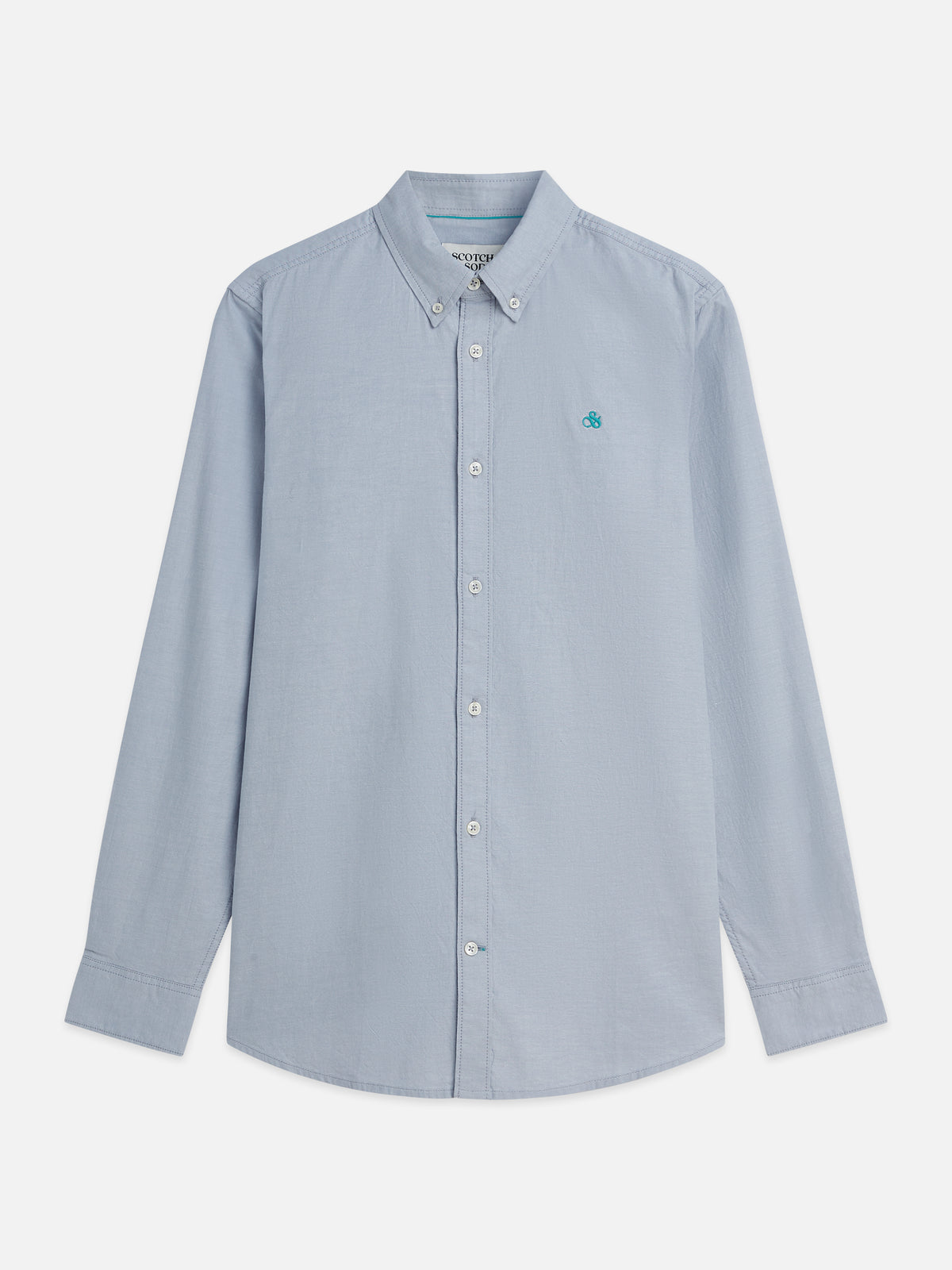 Gray חולצה מכופתרת אוקספורד לגברים Seasonal Core Solid SCOTCH & SODA