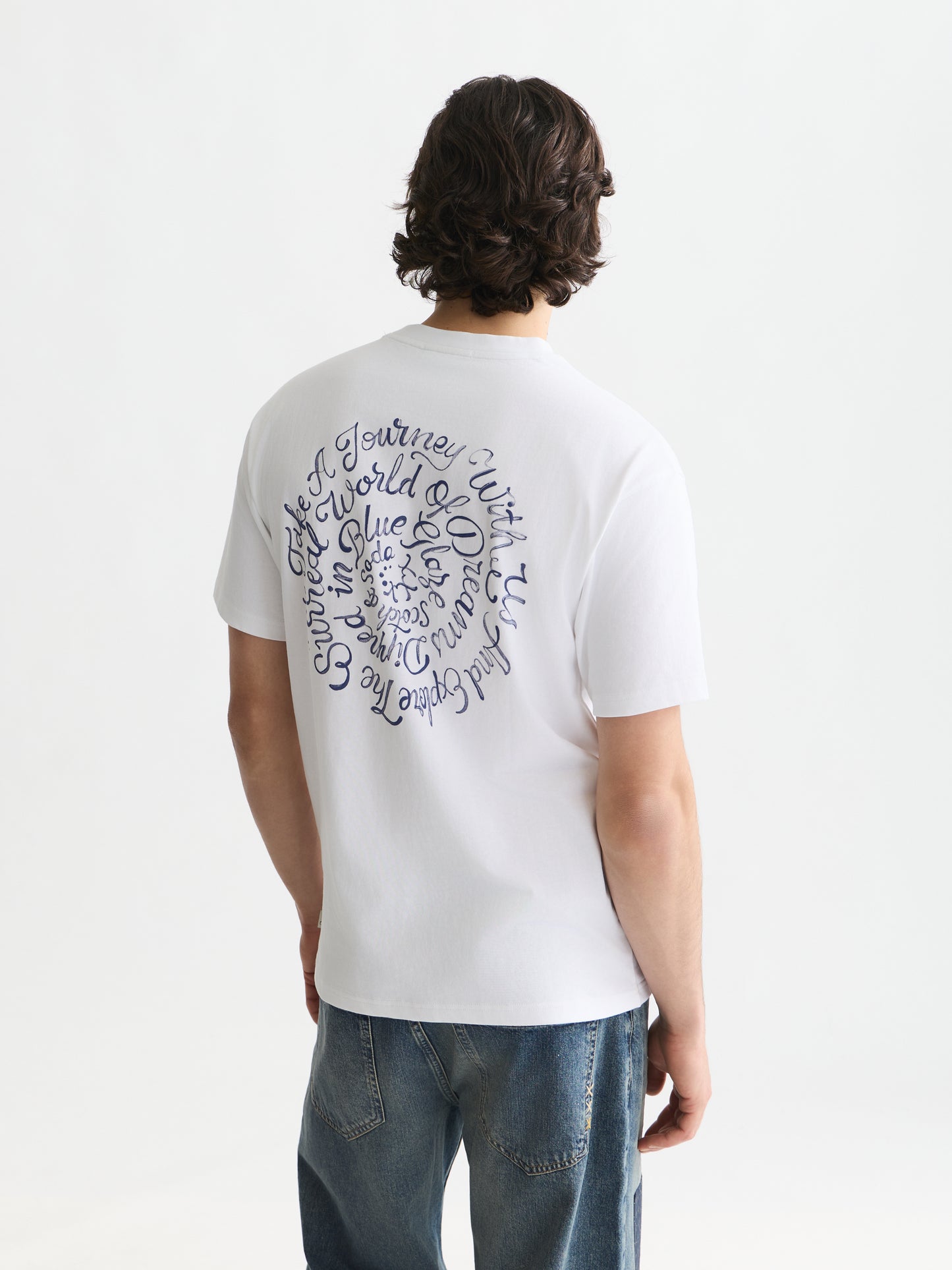 White Smoke טי שירט קצרה לגברים Delfts Blauw SCOTCH & SODA