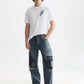 White Smoke טי שירט קצרה לגברים Delfts Blauw SCOTCH & SODA