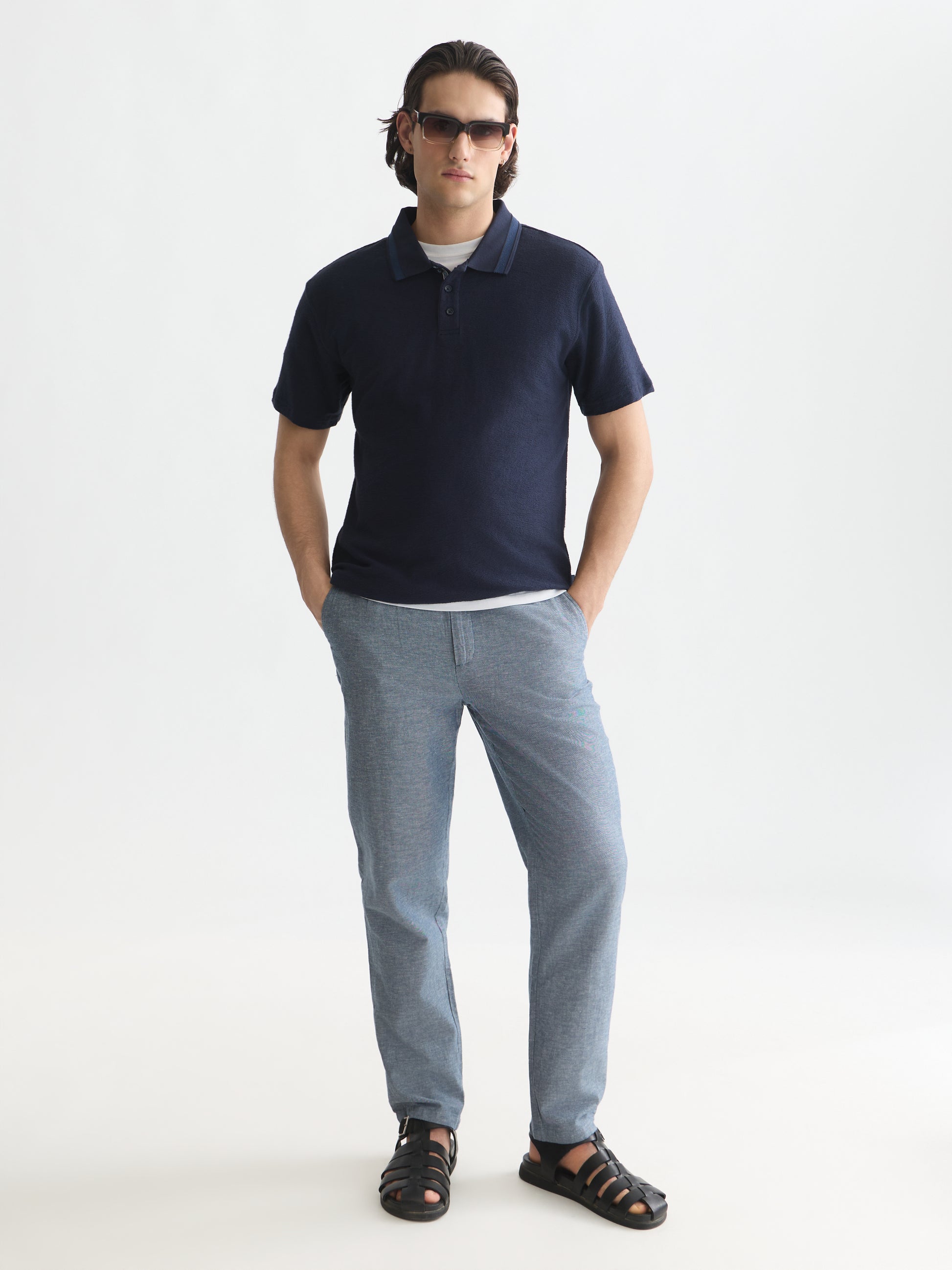 White Smoke חולצת פולו לגברים Structured Relaxed SCOTCH & SODA