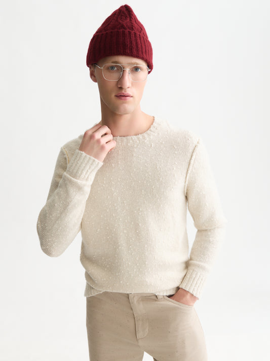 White Smoke סוודר לגברים Boucle Melange SCOTCH & SODA