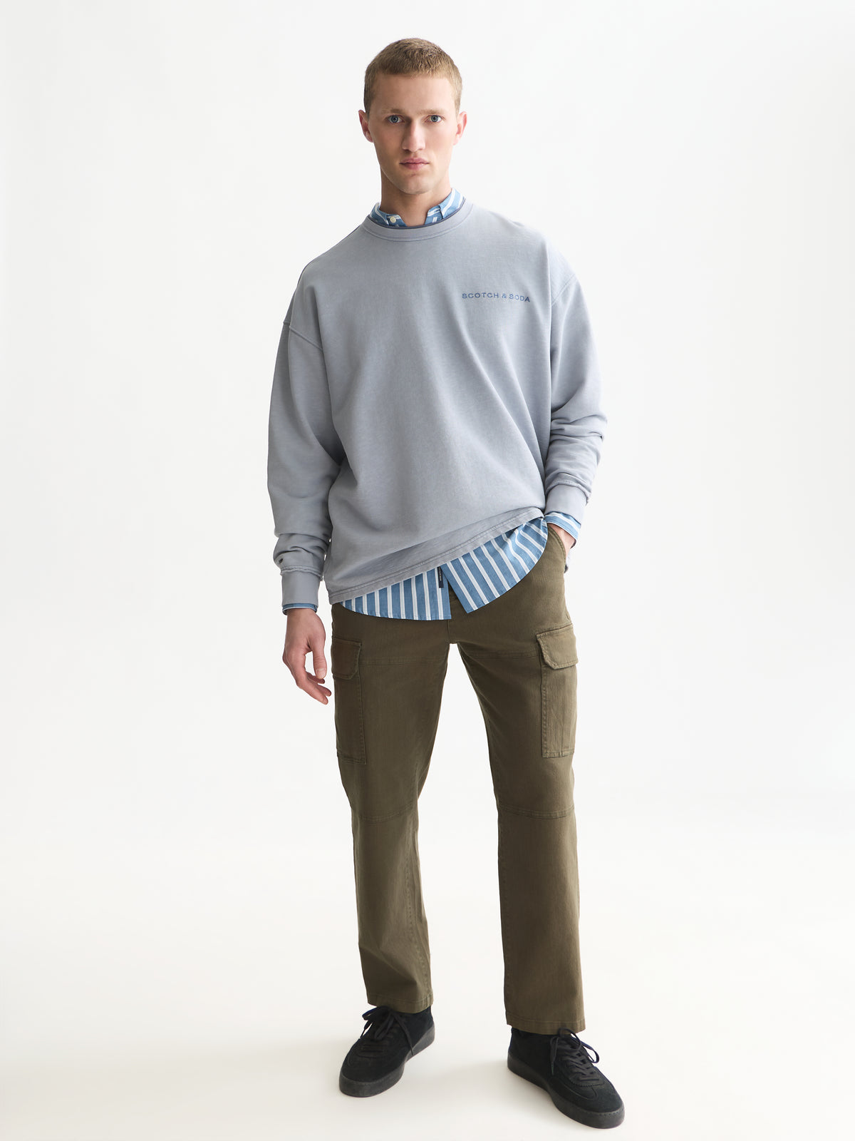 White Smoke סווטשירט לגברים 3 Crosses Program SCOTCH & SODA