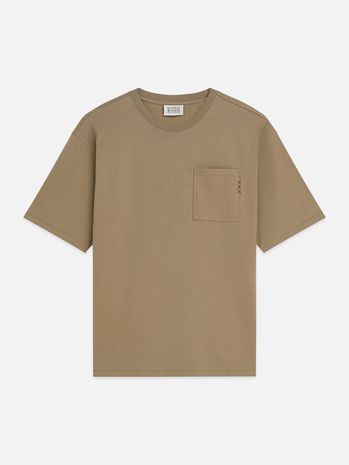Rosy Brown טי שירט קצרה לגברים Seasonal Core 3 Crosses SCOTCH & SODA