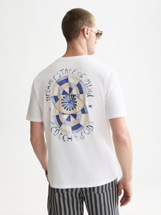 White Smoke טי שירט קצרה לגברים Front And Back Artwork SCOTCH & SODA