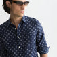 Black חולצה מכופתרת ארוכה לגברים Printed Linen SCOTCH & SODA