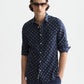 White Smoke חולצה מכופתרת ארוכה לגברים Printed Linen SCOTCH & SODA