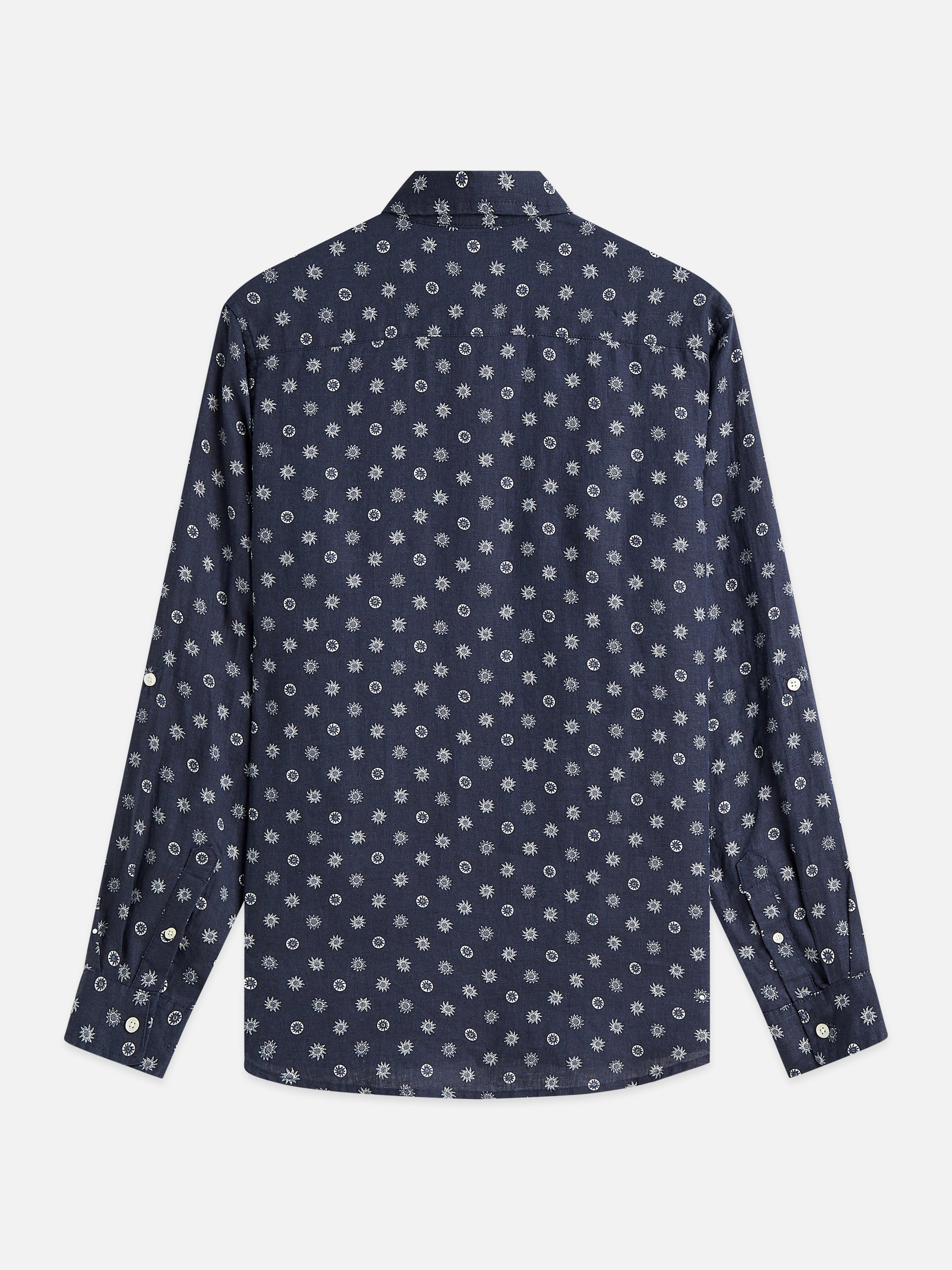 White Smoke חולצה מכופתרת ארוכה לגברים Printed Linen SCOTCH & SODA