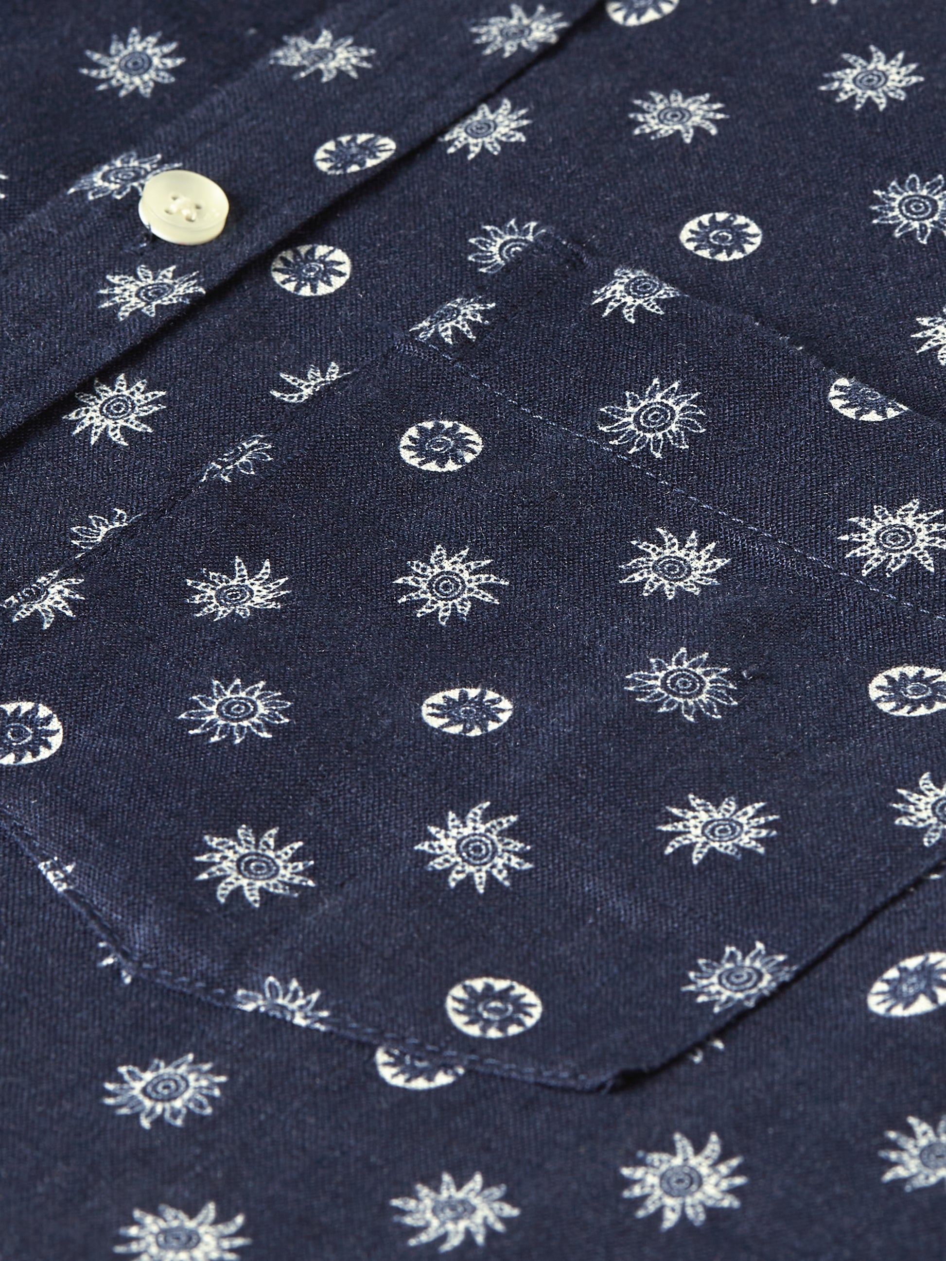 Dark Slate Gray חולצה מכופתרת ארוכה לגברים Printed Linen SCOTCH & SODA