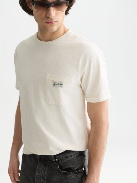 Dark Gray טי שירט קצרה לגברים Garment-Dye SCOTCH & SODA