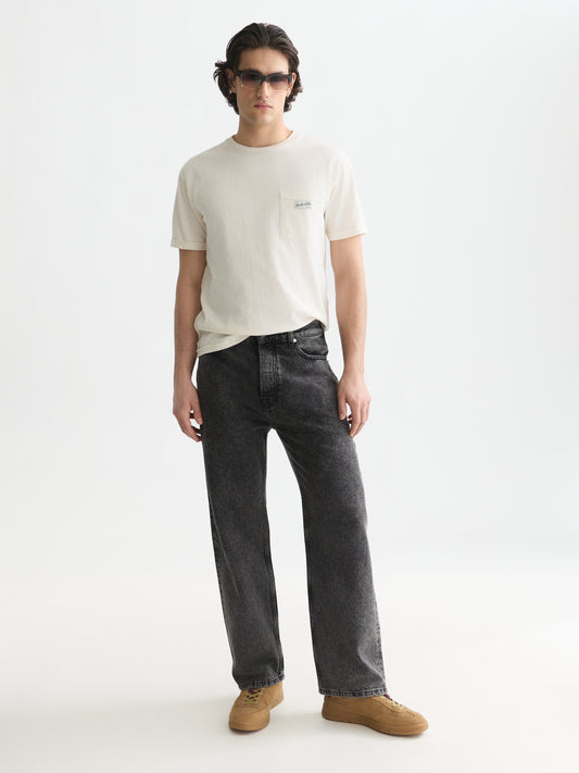 White Smoke טי שירט קצרה לגברים Garment-Dye SCOTCH & SODA