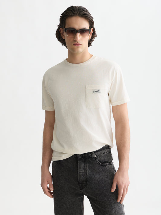 White Smoke טי שירט קצרה לגברים Garment-Dye SCOTCH & SODA