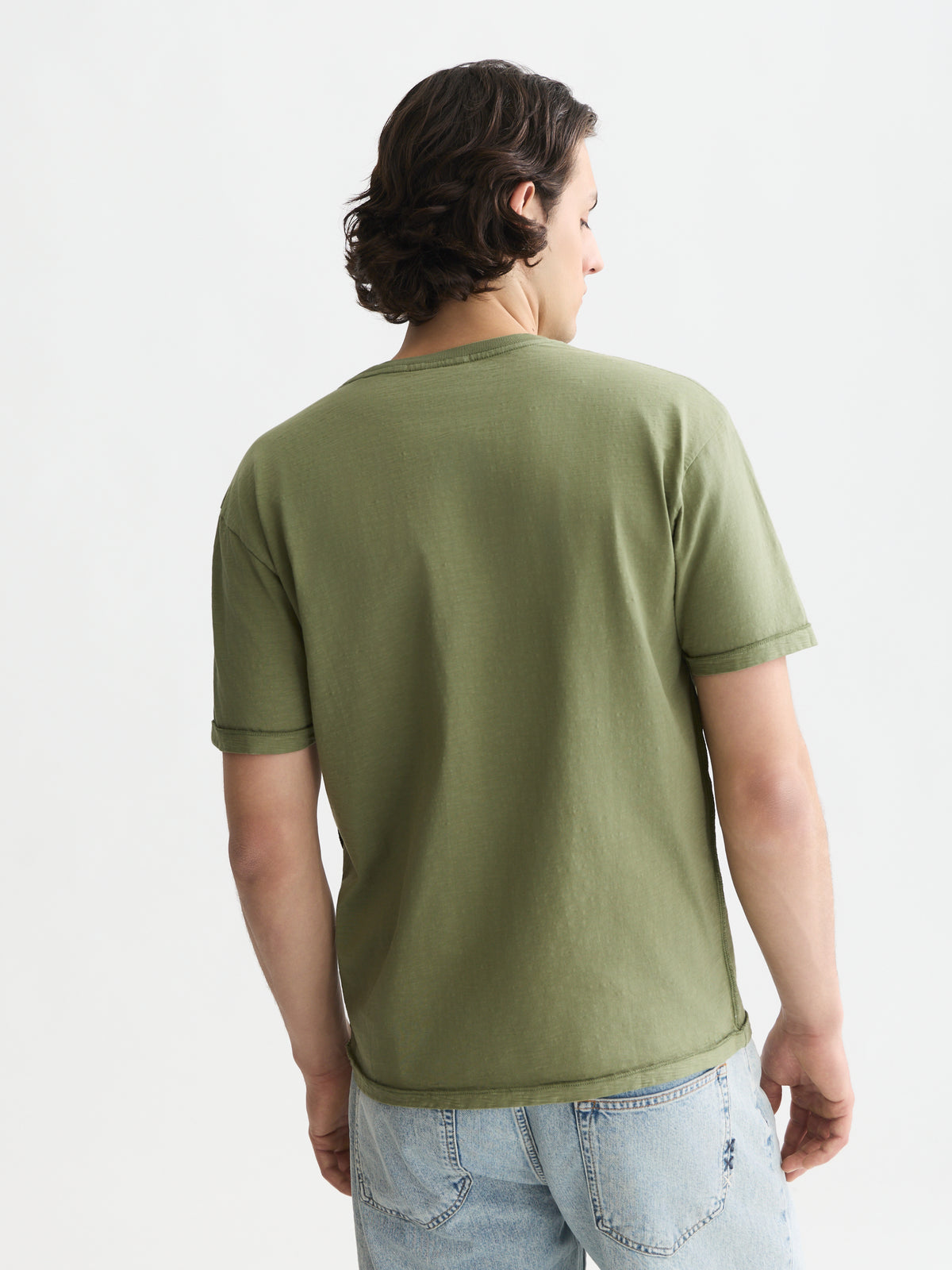 Dark Olive Green טי שירט קצרה לגברים Garment-Dye SCOTCH & SODA