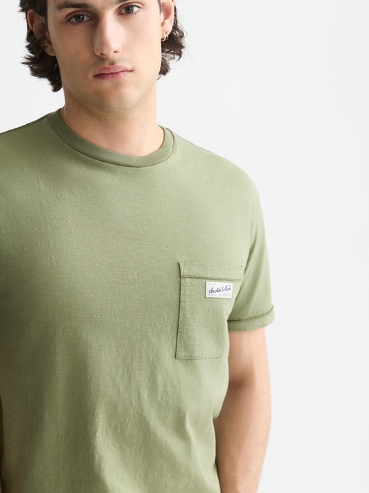 Dark Sea Green טי שירט קצרה לגברים Garment-Dye SCOTCH & SODA