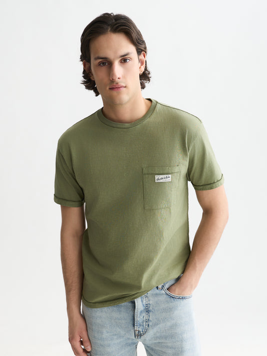 White Smoke טי שירט קצרה לגברים Garment-Dye SCOTCH & SODA