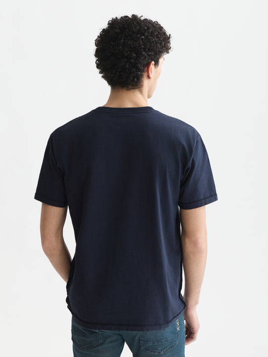 Black טי שירט קצרה לגברים Garment-Dye SCOTCH & SODA