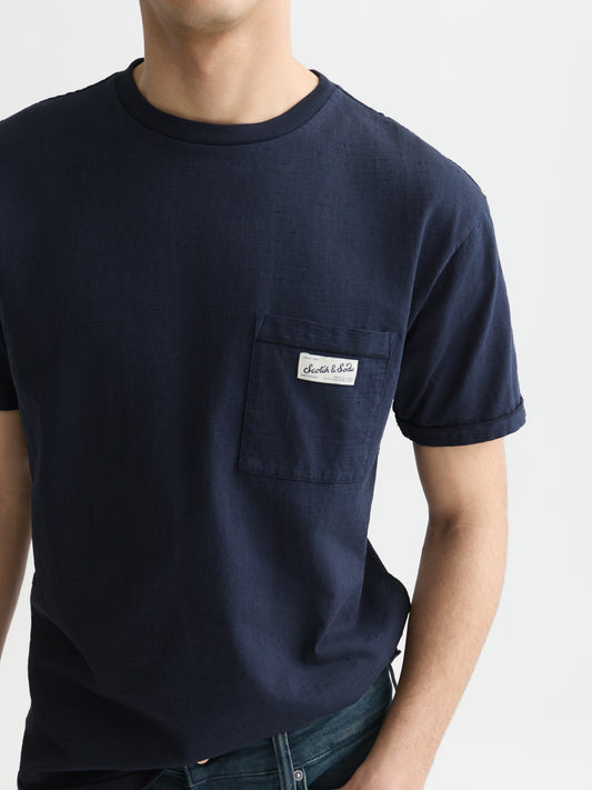 Black טי שירט קצרה לגברים Garment-Dye SCOTCH & SODA