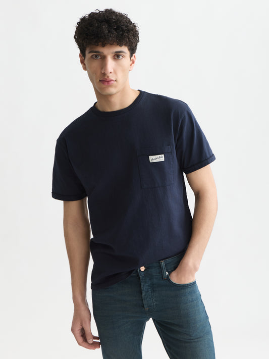 Black טי שירט קצרה לגברים Garment-Dye SCOTCH & SODA