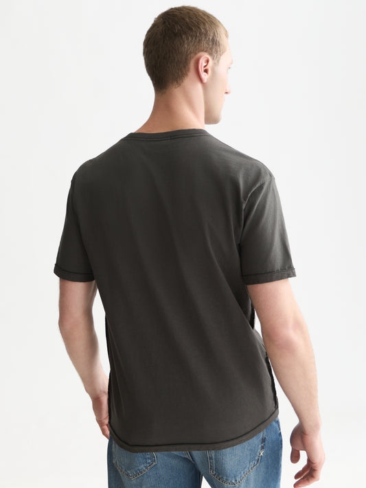 White Smoke טי שירט קצרה לגברים Garment-Dye SCOTCH & SODA