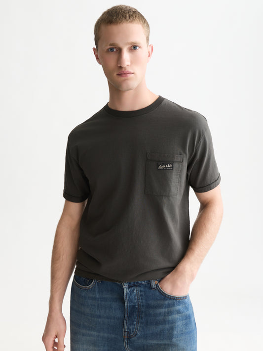 White Smoke טי שירט קצרה לגברים Garment-Dye SCOTCH & SODA