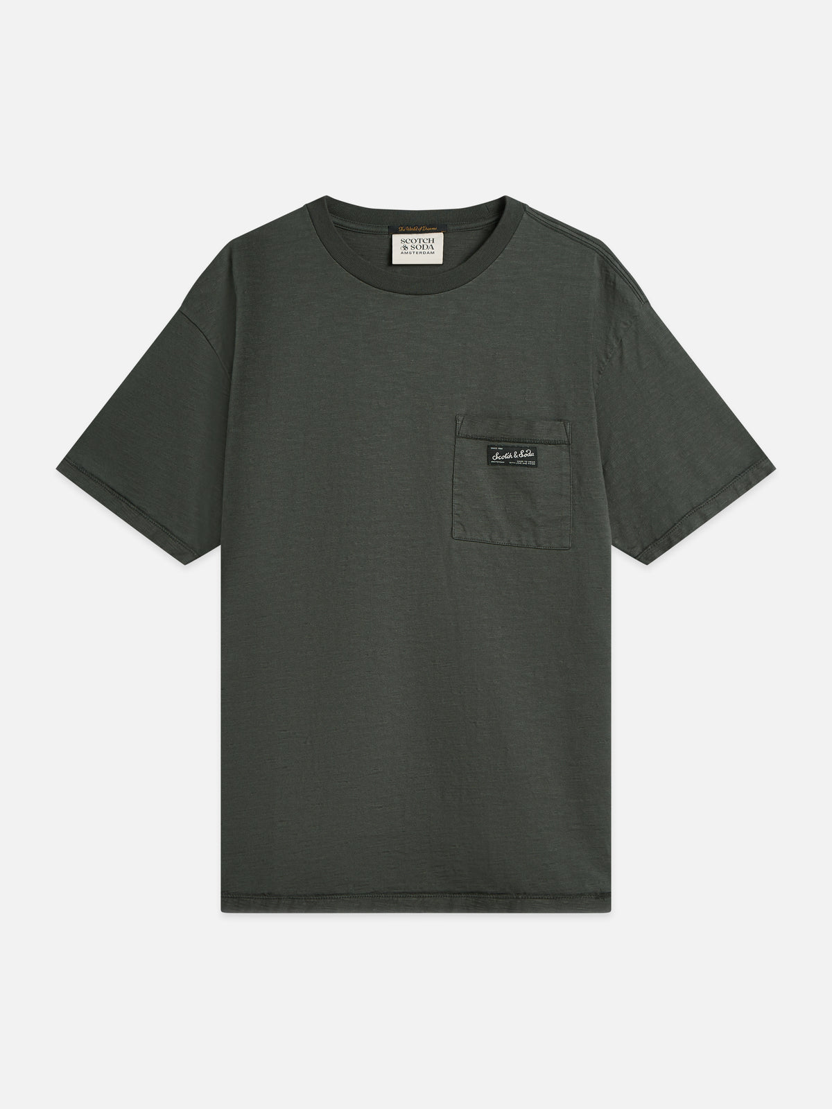 White Smoke טי שירט קצרה לגברים Garment-Dye SCOTCH & SODA