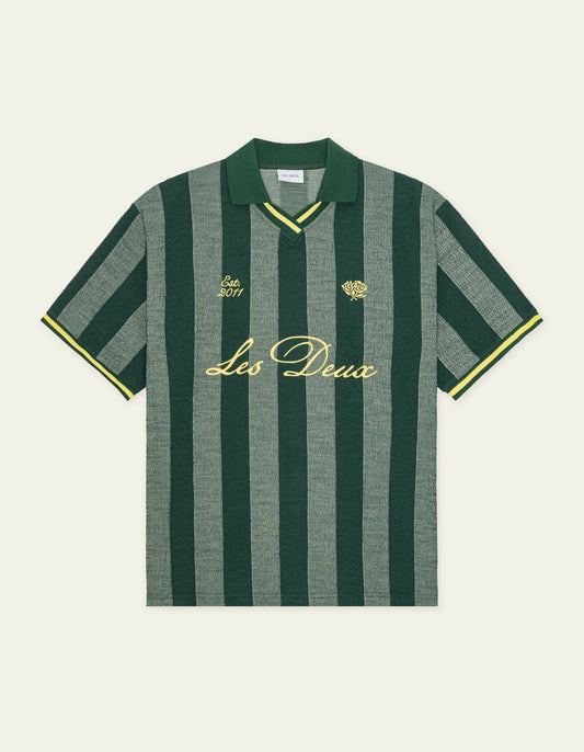 Seashell חולצת פולו גברים Stripe Jacquard Football Jersey LES DEUX
