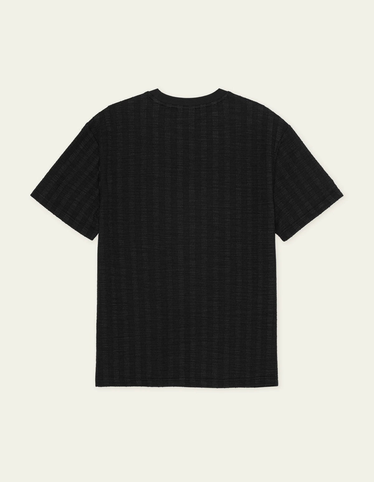 Black טי שירט קצרה לגברים Stripe Jacquard T-Shirt LES DEUX