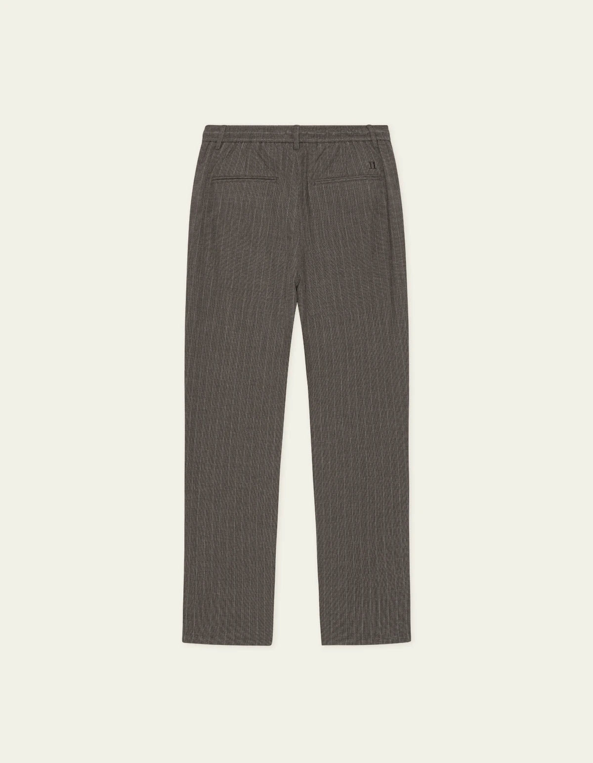 Dark Olive Green מכנסיים ארוכים לגברים Pinstripe Tapered Suit Pants LES DEUX