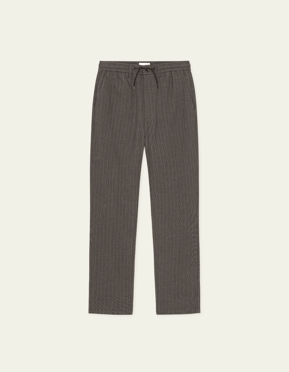 Dark Olive Green מכנסיים ארוכים לגברים Pinstripe Tapered Suit Pants LES DEUX