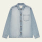 Gray חולצה מכופתרת ארוכה לגברים Bleached Denim Overshirt LES DEUX