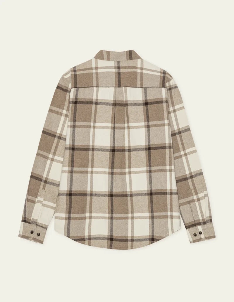 Seashell חולצה מכופתרת ארוכה לגברים Check Flannel Shirt LES DEUX