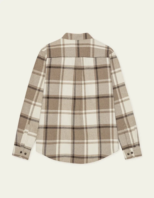 Seashell חולצה מכופתרת ארוכה לגברים Check Flannel Shirt LES DEUX