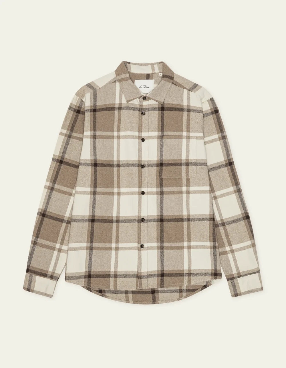 Seashell חולצה מכופתרת ארוכה לגברים Check Flannel Shirt LES DEUX