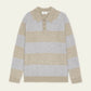 Gray חולצת פולו סרוגה לגברים Striped Melange Knitted Polo LES DEUX