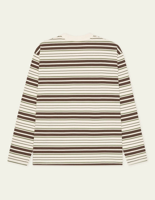 Light Gray טי שירט ארוכה לגברים Stripe LS T-Shirt LES DEUX