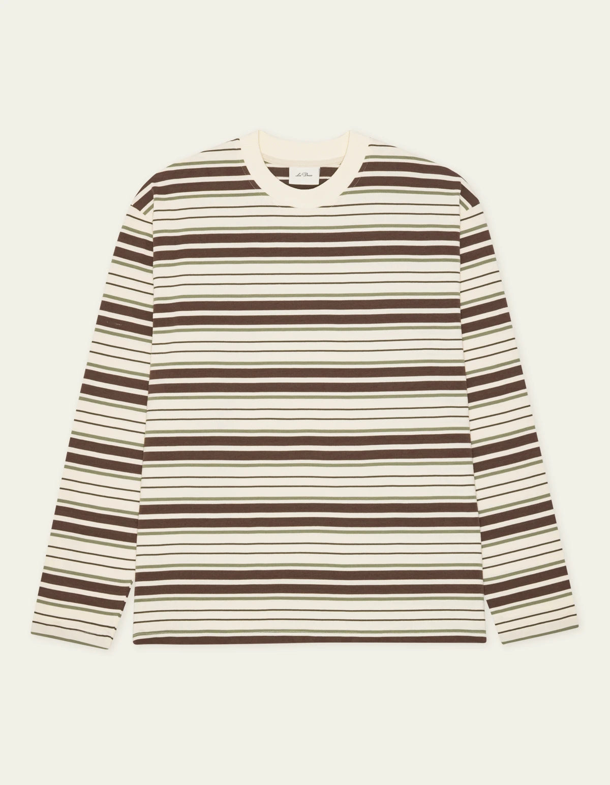 Light Gray טי שירט ארוכה לגברים Stripe LS T-Shirt LES DEUX