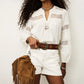 Antique White שורט ג'ינס לנשים Bevy BA&SH
