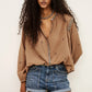 Lavender חולצה מכופתרת ארוכה רקומה לנשים Dalila Shirt BA&SH
