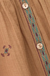 Dark Salmon חולצה מכופתרת ארוכה רקומה לנשים Dalila Shirt BA&SH