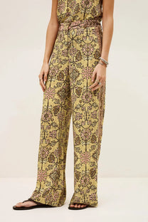 Antique White מכנסיים ארוכים רחבים לנשים Pali Pants Yellow BA&SH